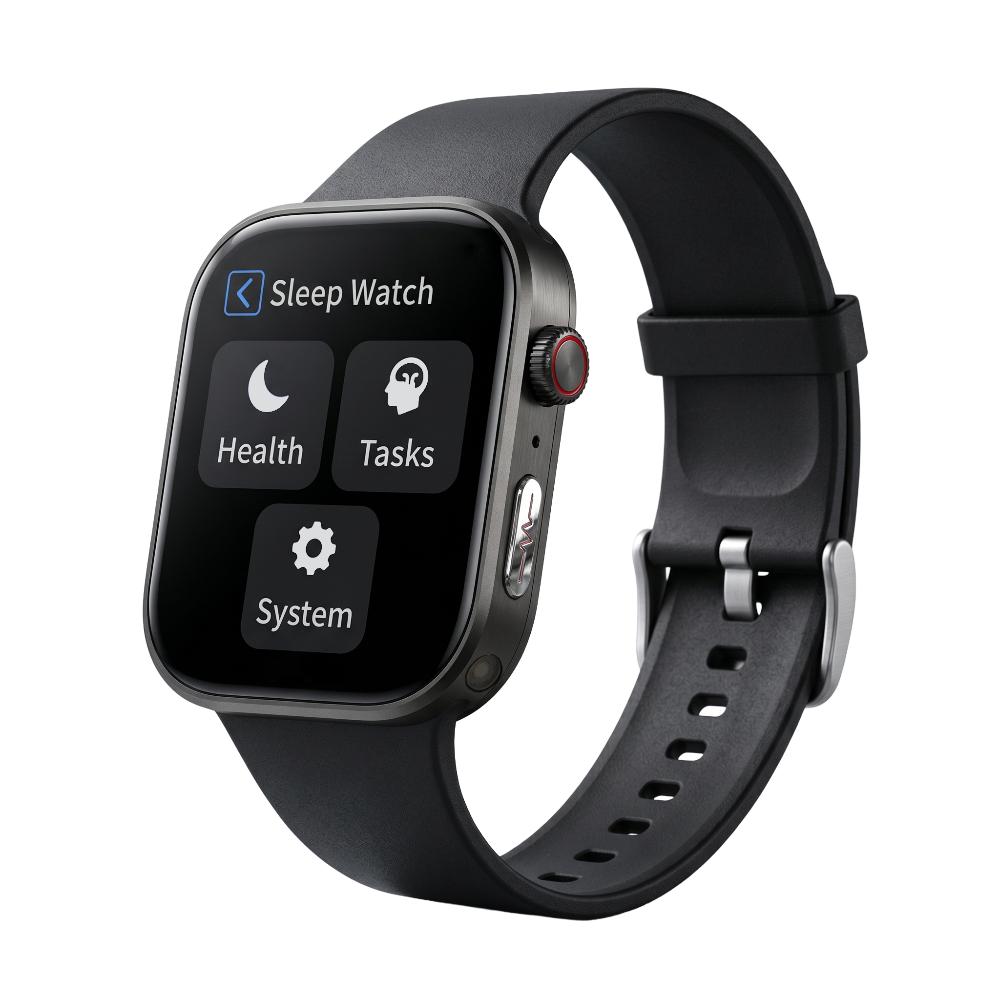 AMI Sleep Watch® on a black silicone band